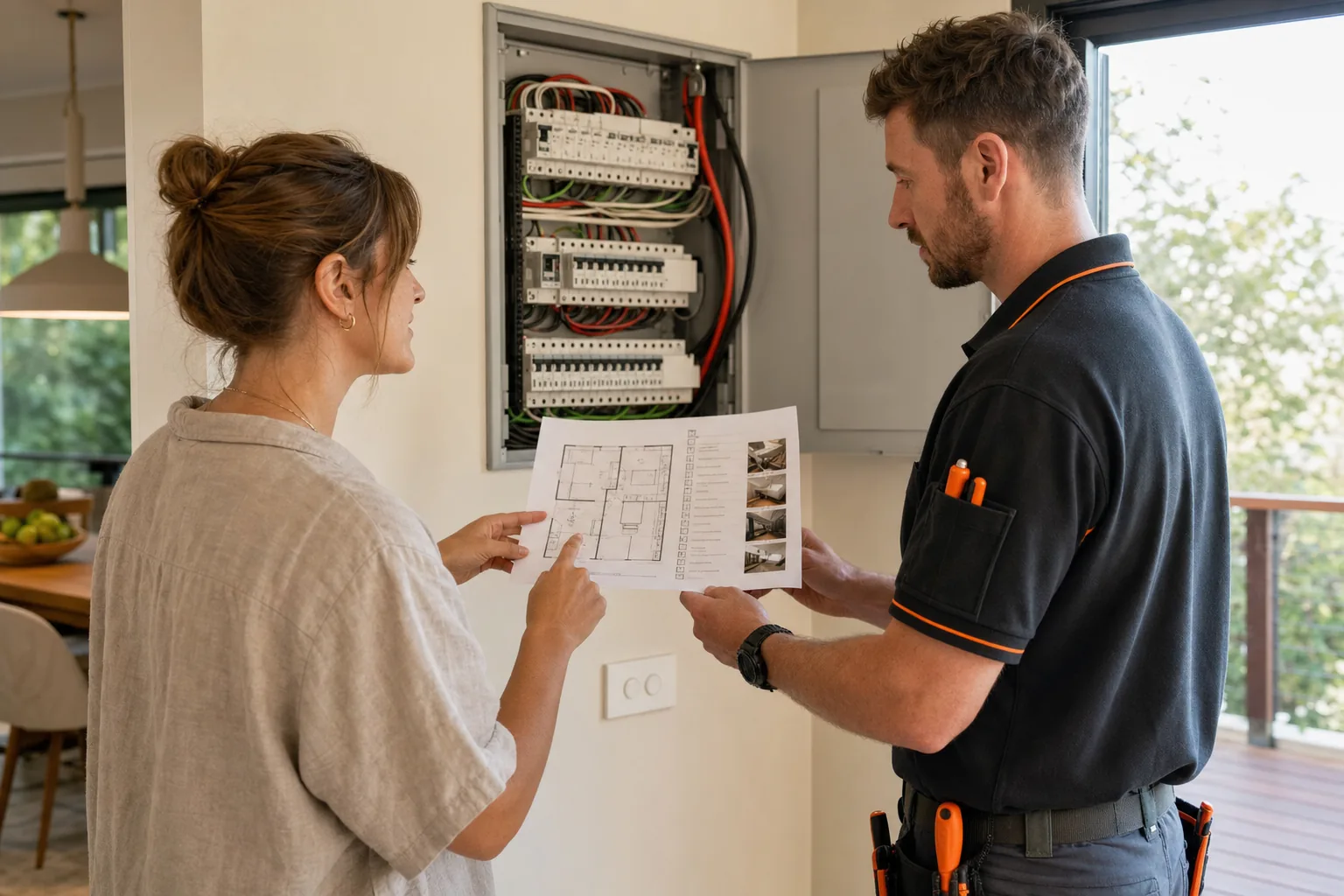 Preparing electrical job details before booking an electrician Maitland NSW.