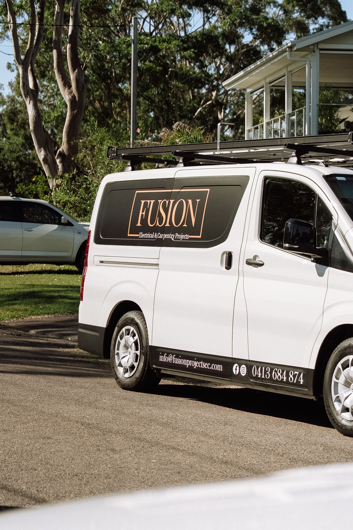 The branded Fusion Projects van, ready for a callout